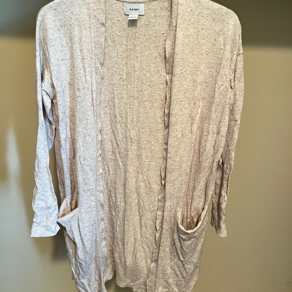 Old Navy Cream Tan Cardigan Sweater Soft Knit - Picture 1 of 2